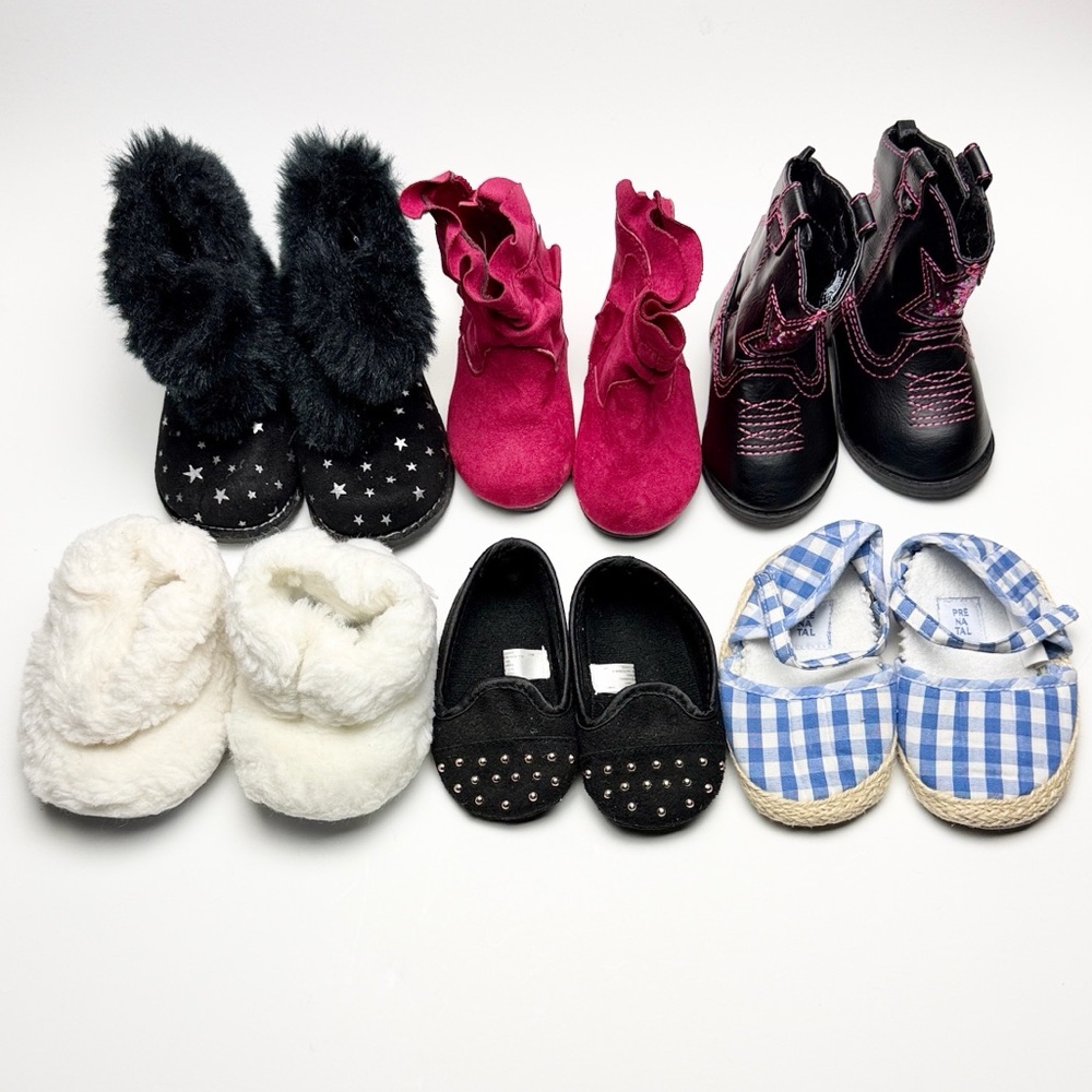 6 PAIRS! Random Assorted Mix Bundle Baby Girls Shoes 👟 👢